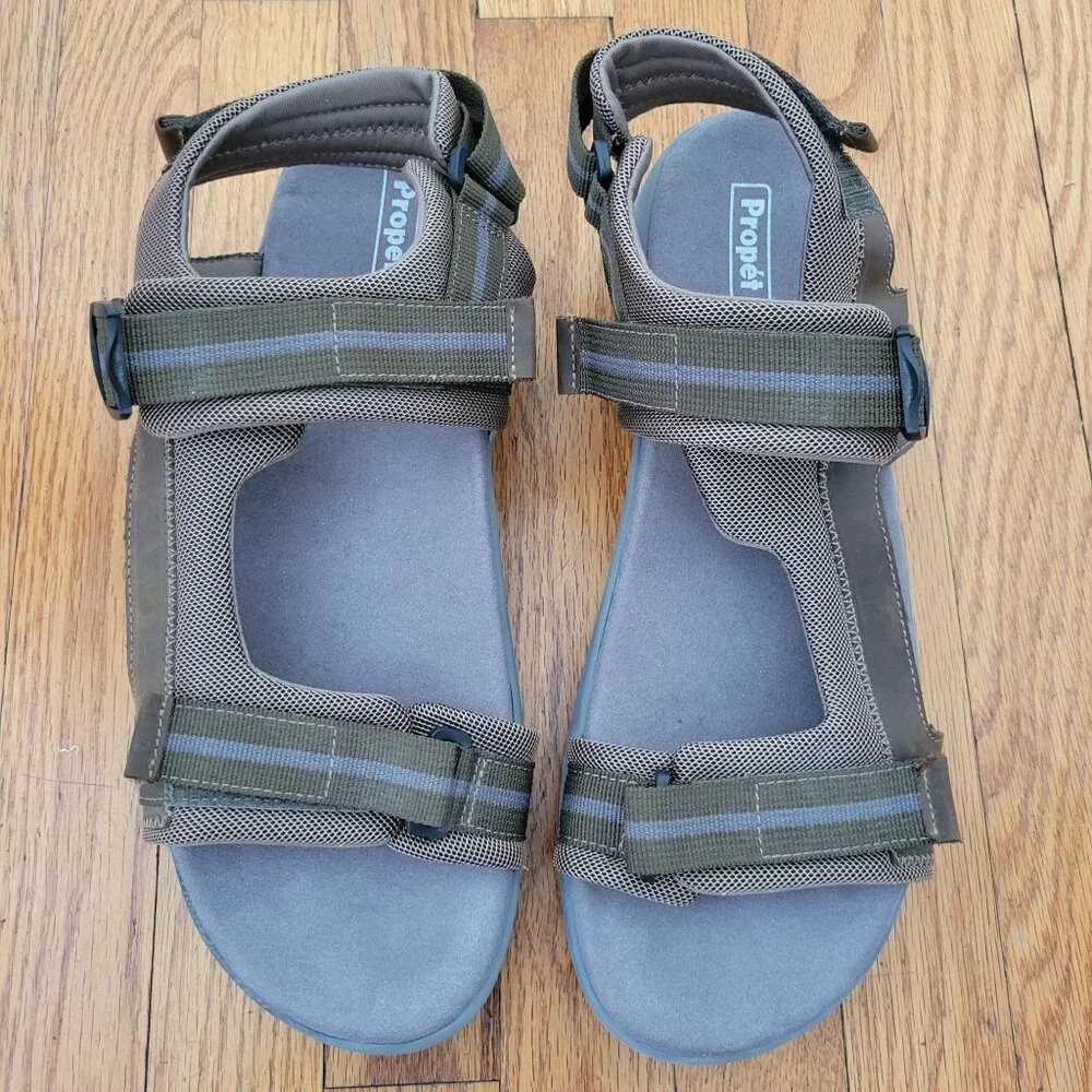 Propet ELI Adjustable‎ 3 Strap Sandals 15 Olive Summer Hiking Comfort
